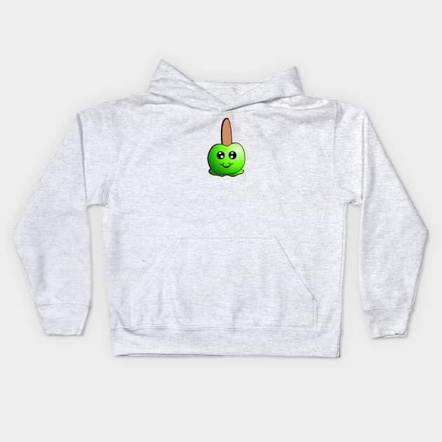 Green Candy Apple Kids Hoodie by traditionation